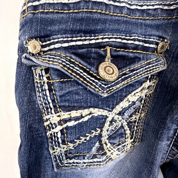 WallFlower Maternity Blue Jeans Size medium Denim embellished pocketsCloe - Picture 13 of 15